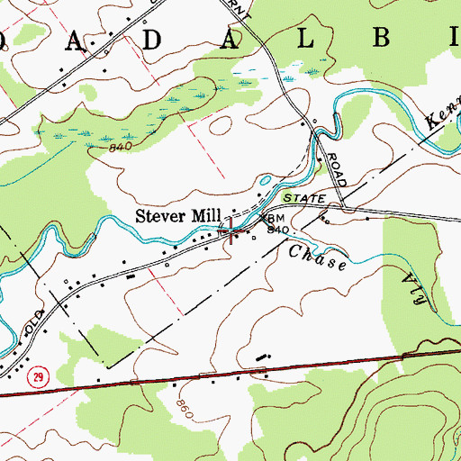 Topographic Map of Stever Mill, NY