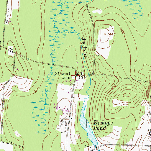 Topographic Map of Stewart Cemetery, NY