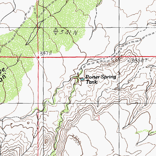 Topographic Map of Porter Spring Tank, AZ