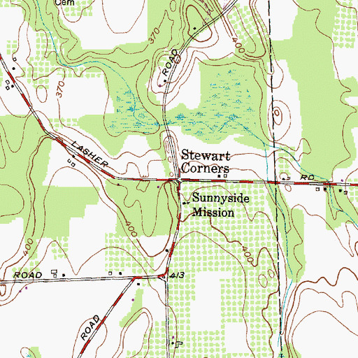 Topographic Map of Stewart Corners, NY