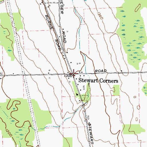 Topographic Map of Stewart Corners, NY