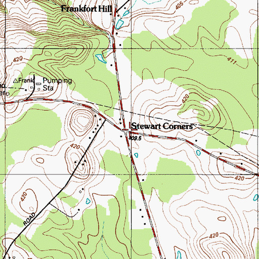 Topographic Map of Stewart Corners, NY