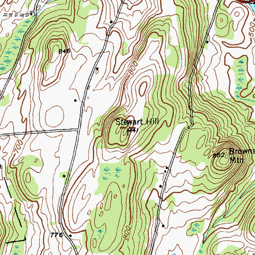 Topographic Map of Stewart Hill, NY