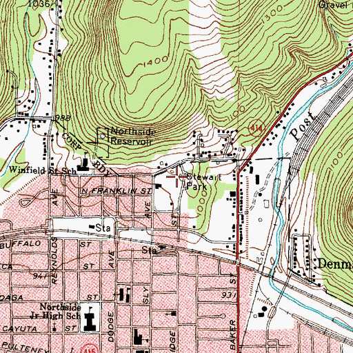 Topographic Map of Stewart Park, NY