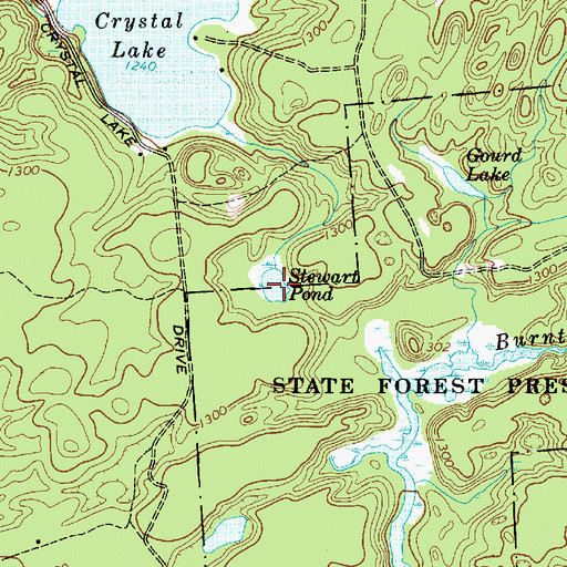 Topographic Map of Stewart Pond, NY