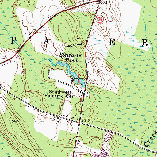 Topographic Map of Stewarts Pond, NY