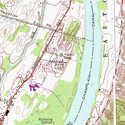 Topographic Map of Stillwater Union Cemetery, NY