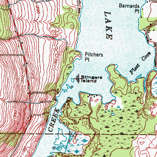 Topographic Map of Stingers Island, NY