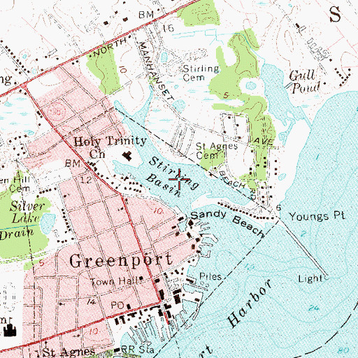 Topographic Map of Stirling Basin, NY