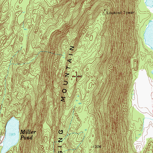 Topographic Map of Stissing Mountain, NY