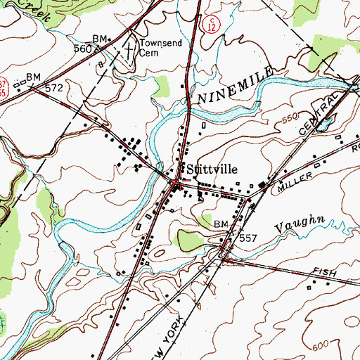 Topographic Map of Stittville, NY
