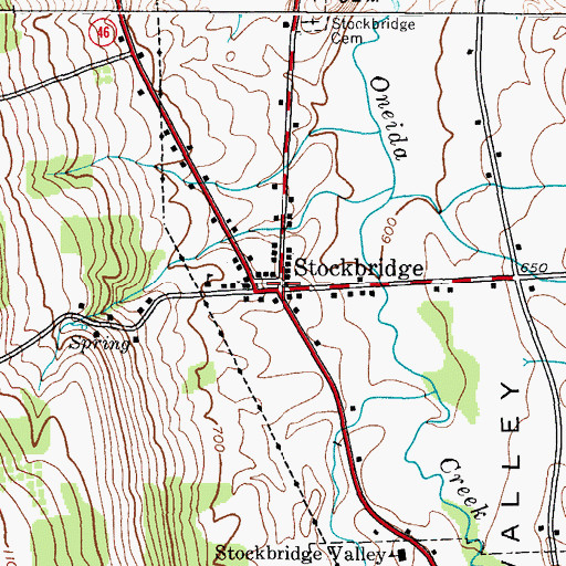 Topographic Map of Stockbridge, NY