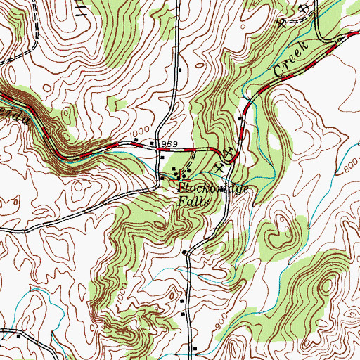 Topographic Map of Stockbridge Falls, NY