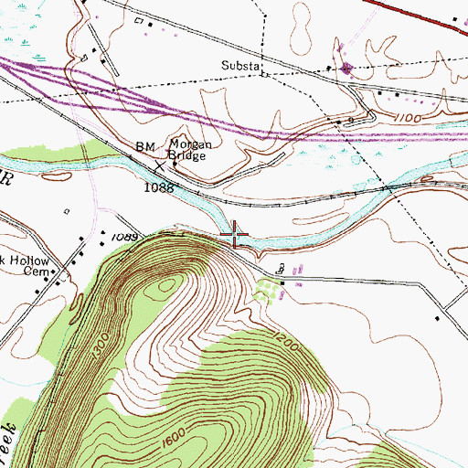 Topographic Map of Stocking Creek, NY