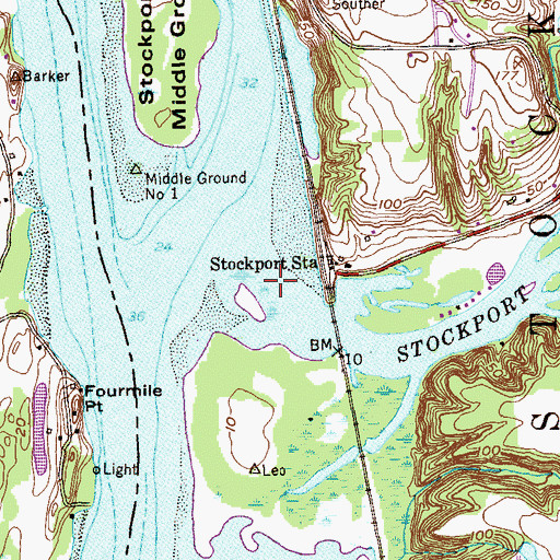 Topographic Map of Stockport Creek, NY