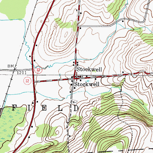 Topographic Map of Stockwell, NY