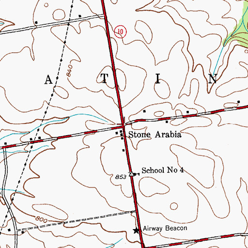 Topographic Map of Stone Arabia, NY