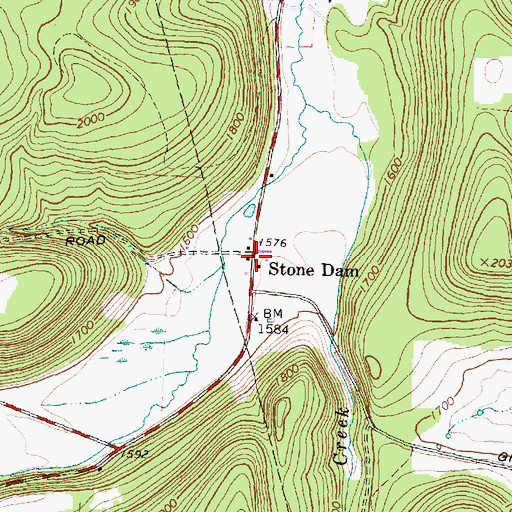 Topographic Map of Stone Dam, NY