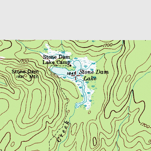 Topographic Map of Stone Dam Lake, NY