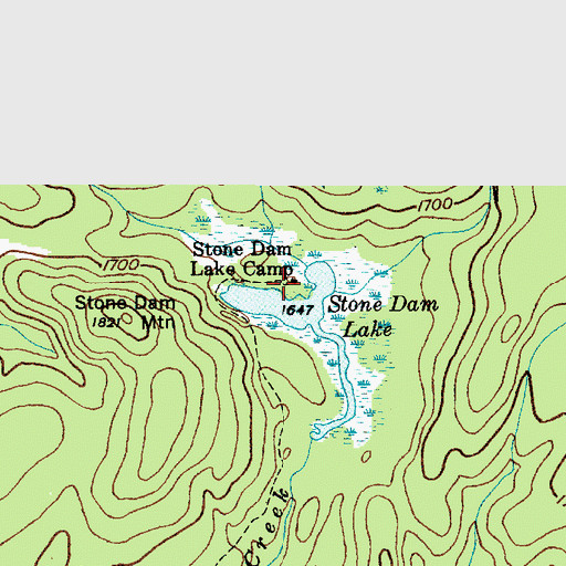 Topographic Map of Stone Dam Lake Camp, NY