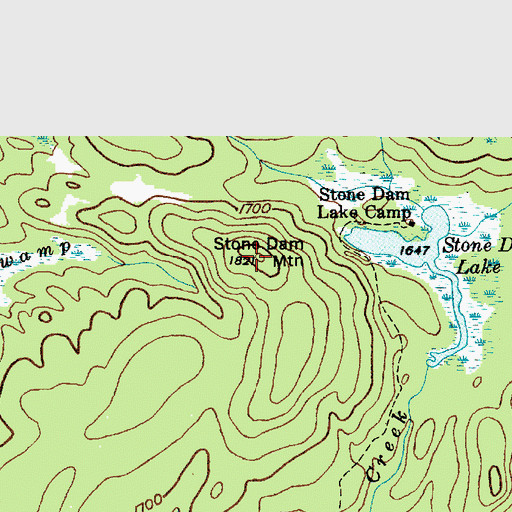 Topographic Map of Stone Dam Mountain, NY