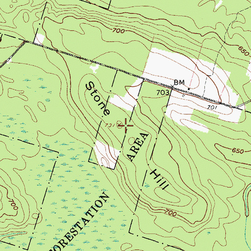 Topographic Map of Stone Hill, NY