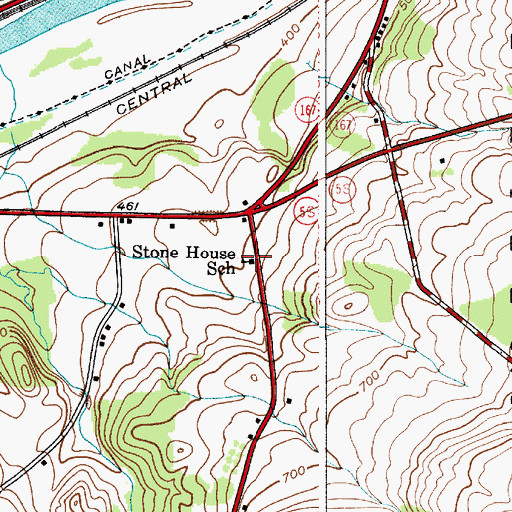 Topographic Map of Stone House School (historical), NY