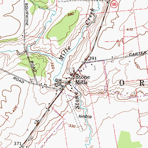 Topographic Map of Stone Mills, NY