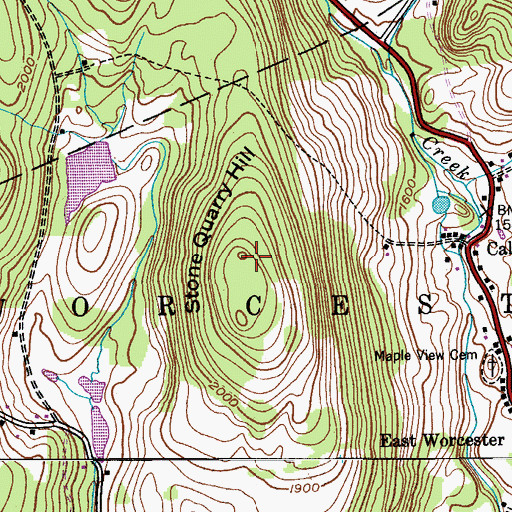 Topographic Map of Stone Quarry Hill, NY