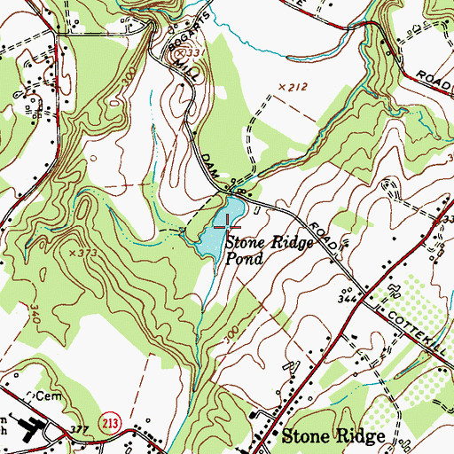 Topographic Map of Stone Ridge Pond, NY