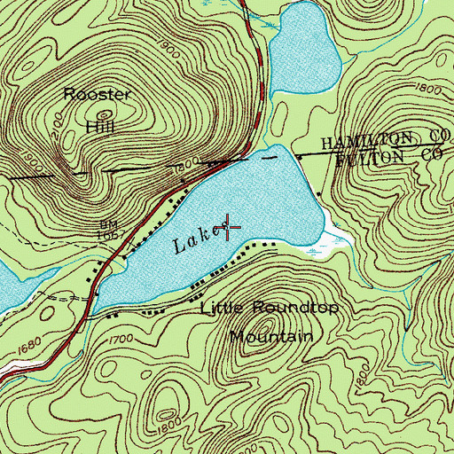 Topographic Map of Stoner Lakes, NY