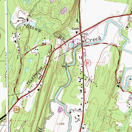 Topographic Map of Stony Brook, NY