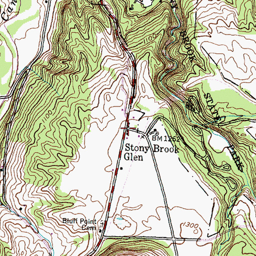 Topographic Map of Stony Brook Glen, NY