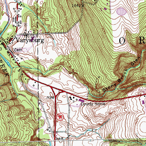 Topographic Map of Stony Brook Glen, NY