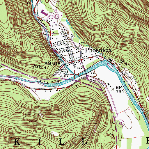Topographic Map of Stony Clove Creek, NY
