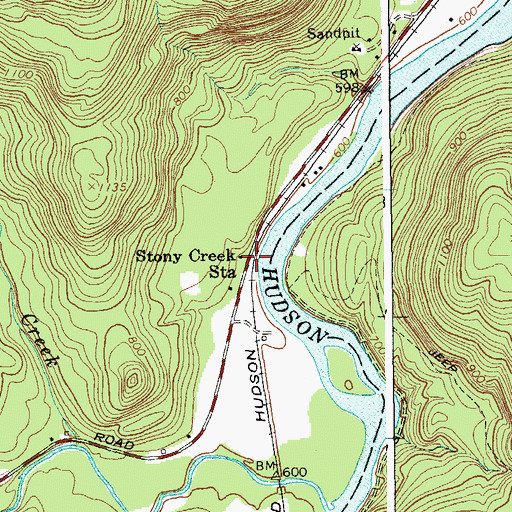 Topographic Map of Stony Creek Station, NY
