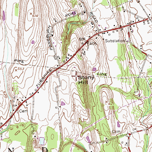 Topographic Map of Stony Hill, NY