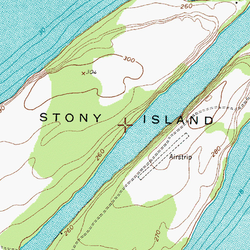 Topographic Map of Stony Island, NY