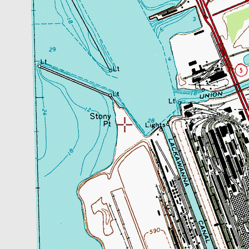 Topographic Map of Stony Point, NY