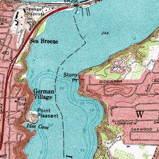 Topographic Map of Stony Point, NY