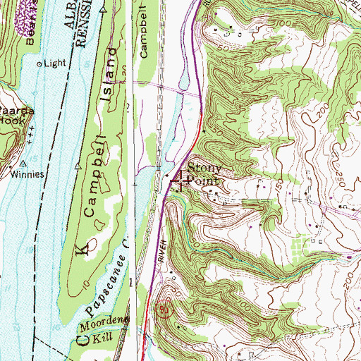 Topographic Map of Stony Point, NY