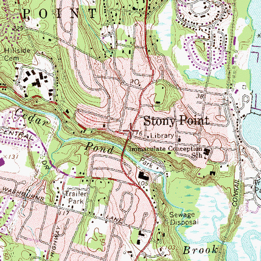 Topographic Map of Stony Point, NY
