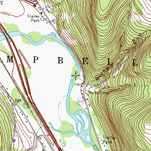 Topographic Map of Stony Run, NY