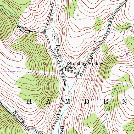 Topographic Map of Stoodley Hollow School (historical), NY