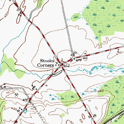 Topographic Map of Stooks Corners, NY