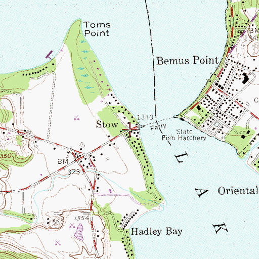Topographic Map of Stow, NY