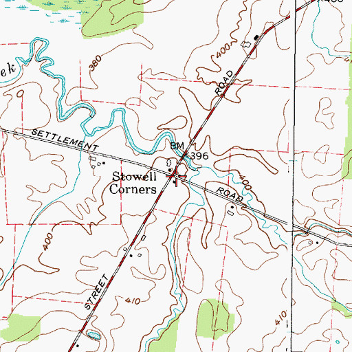 Topographic Map of Stowell Corners, NY