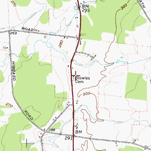 Topographic Map of Stowles Cemetery, NY