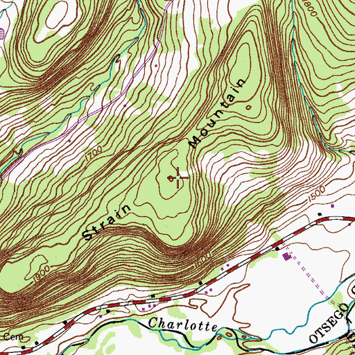 Topographic Map of Strain Mountain, NY