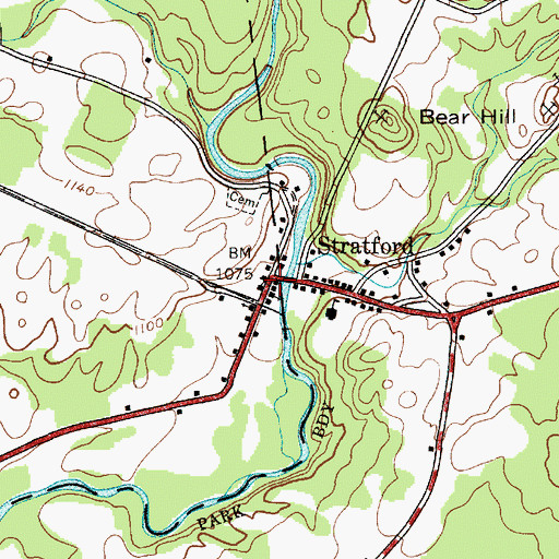 Topographic Map of Stratford, NY